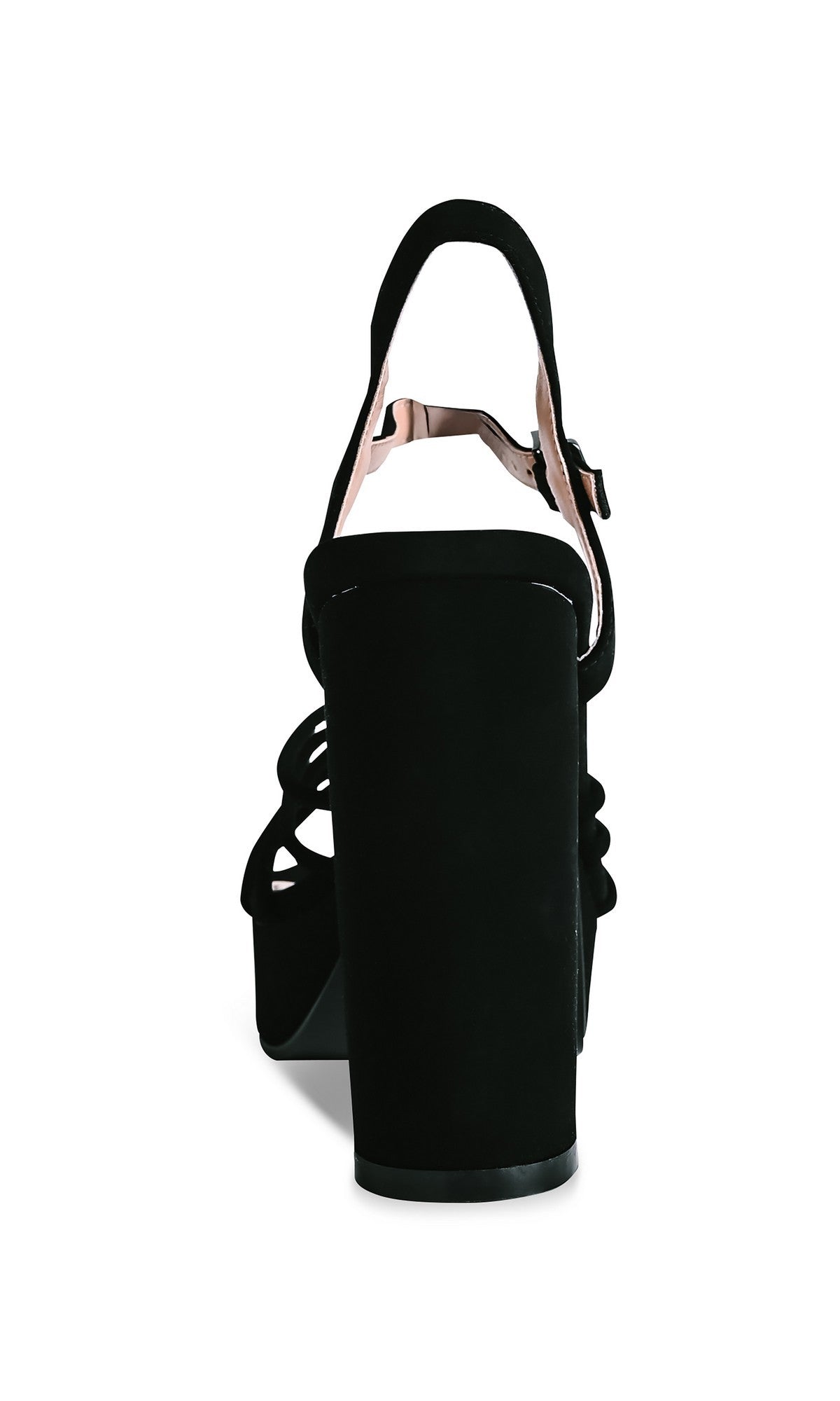 The Tiara Black Prom Shoes: Touch Ups 4760 are black high-heeled sandals with a thick block heel and ankle strapโideal as stylish platform sandals or elegant prom shoes for any special occasion.